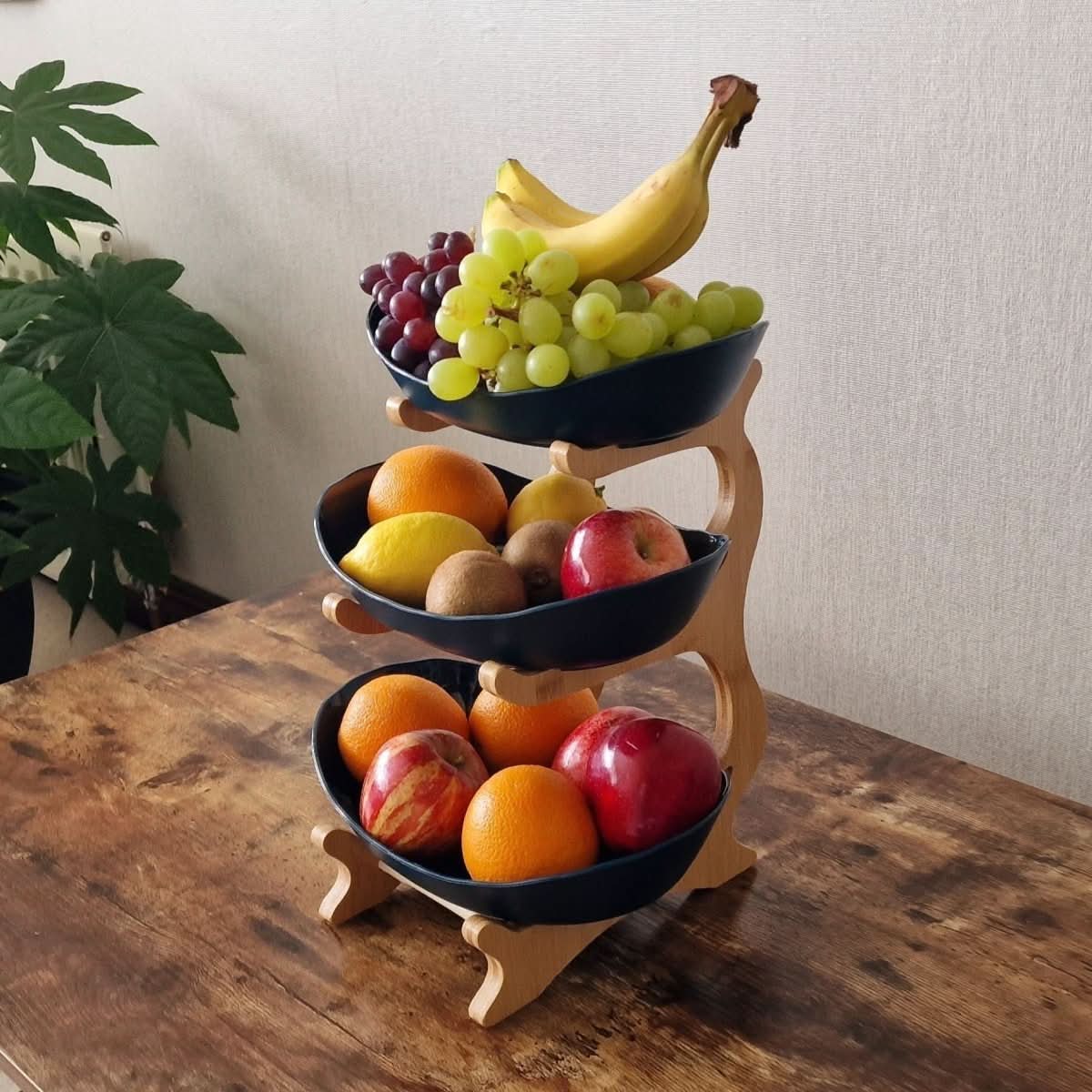 Culi­naTower Etagere | Elegante 2- & 3-stöckige Obstschale | Moderner Küchen-Organizer | Stilvolle Aufbewahrung aus Metall