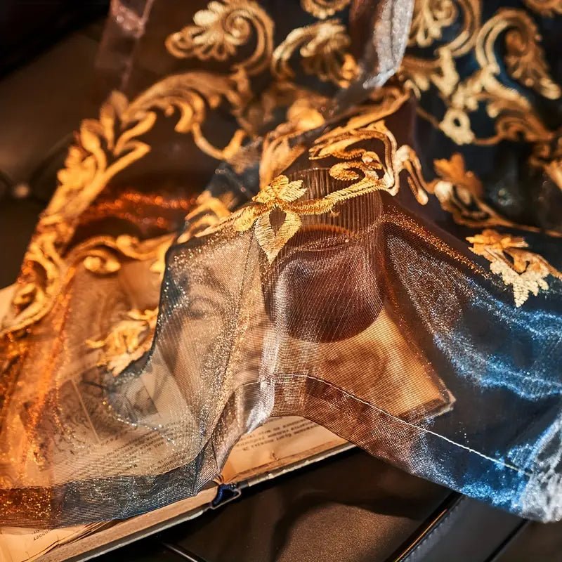 Eleganter Vintage Jacquard-Vorhang mit Kunstvoller Stickerei für Stil & Sichtschutz 4