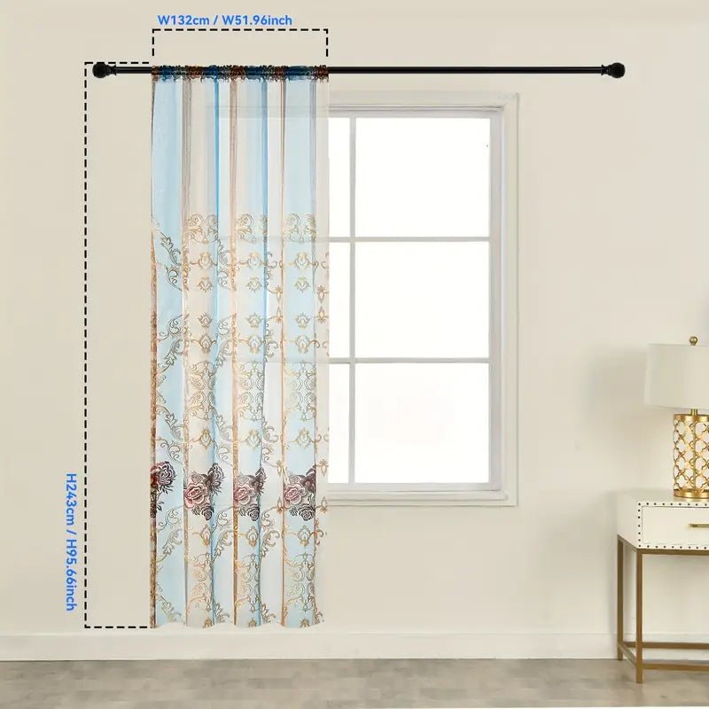Eleganter Vintage Jacquard-Vorhang mit Kunstvoller Stickerei für Stil & Sichtschutz 6
