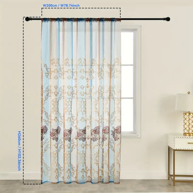 Eleganter Vintage Jacquard-Vorhang mit Kunstvoller Stickerei für Stil & Sichtschutz 7