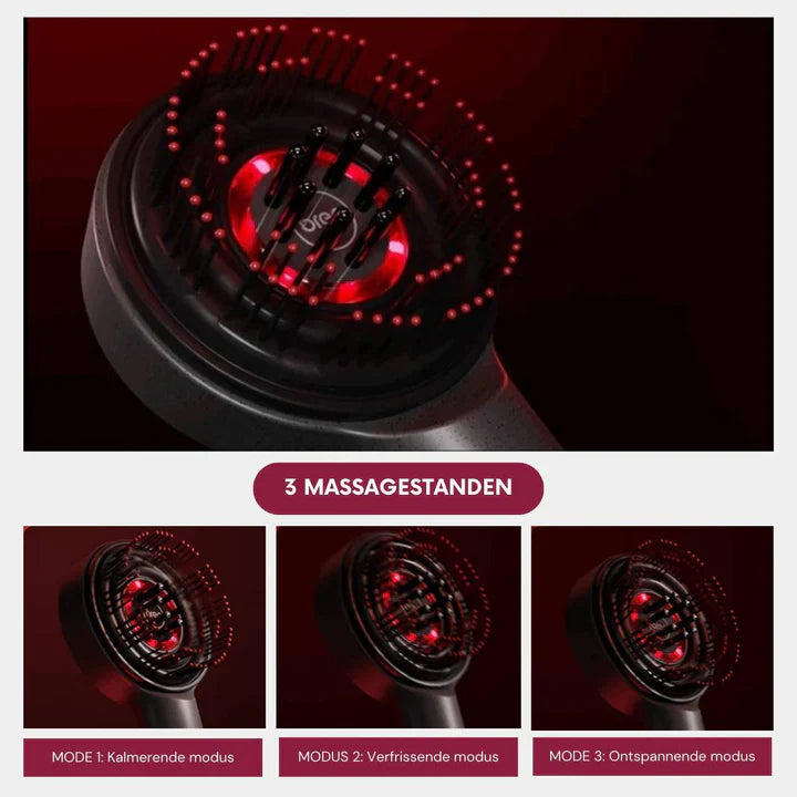 Elektrische Kopfhautmassagebürste mit LED-Lichttherapie