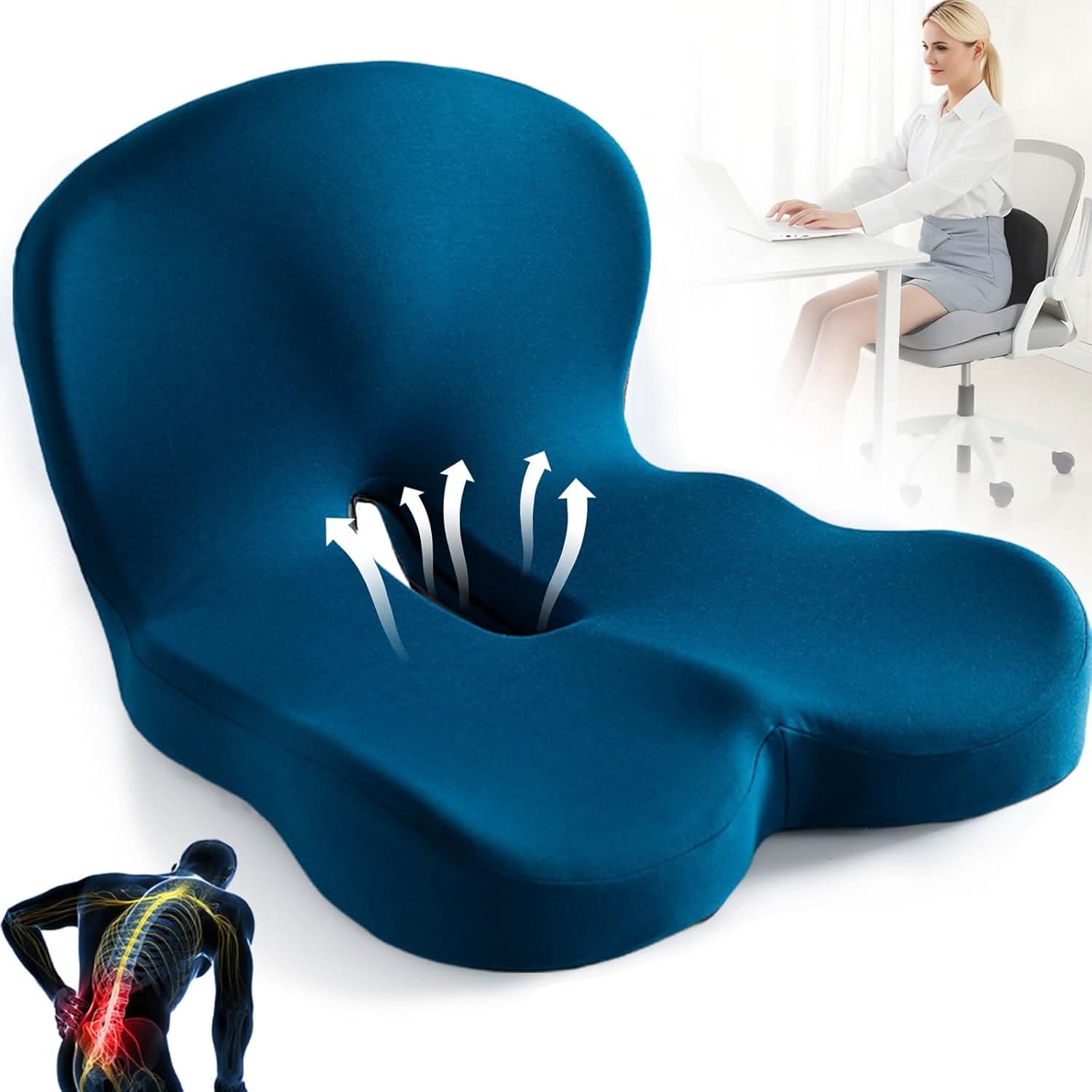 ERGOREST – Ergonomisches Lendenstützkissen für Bürostühle & Autos