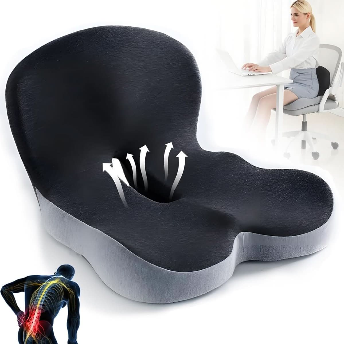 ERGOREST – Ergonomisches Lendenstützkissen für Bürostühle & Autos
