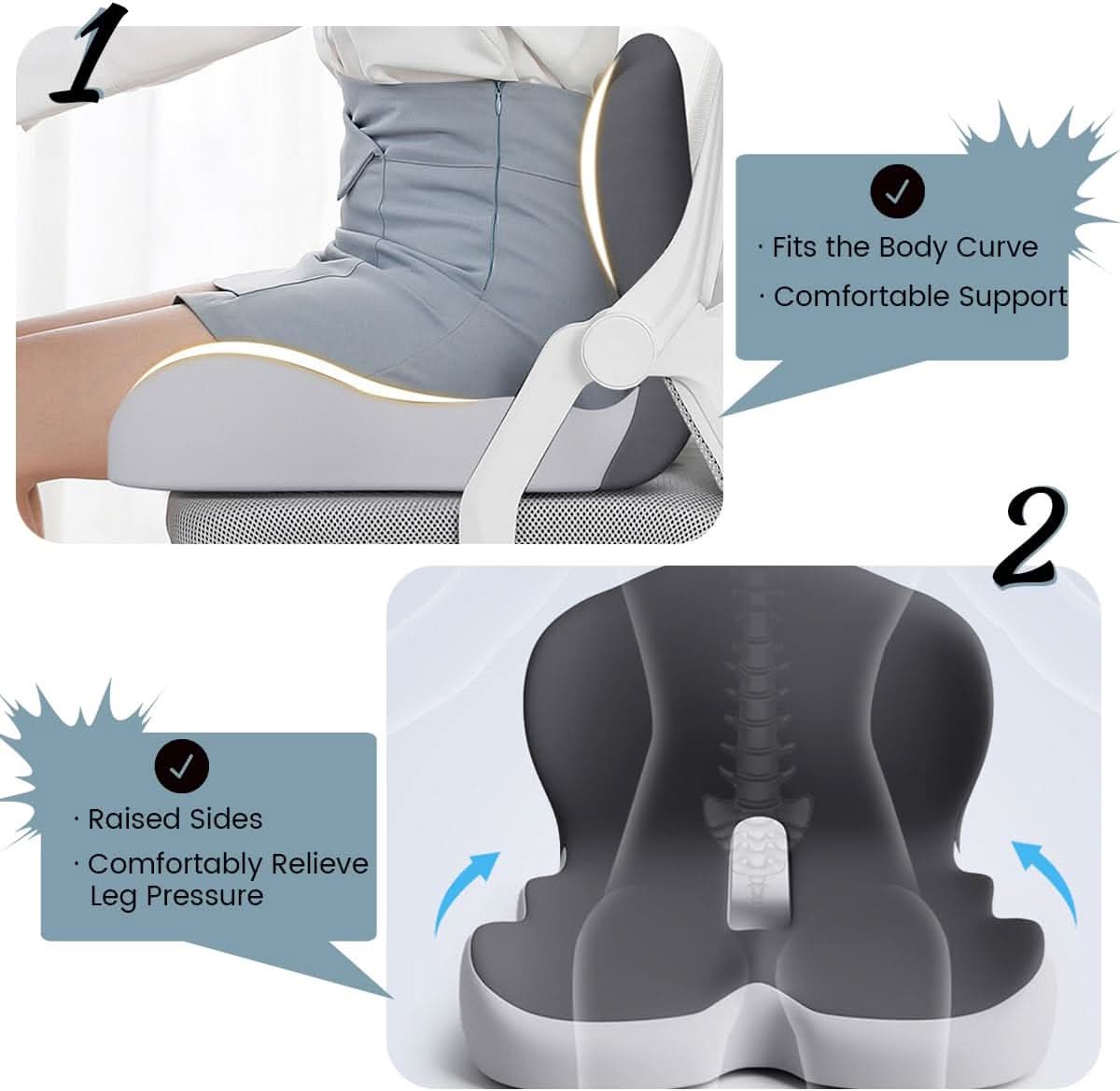ERGOREST – Ergonomisches Lendenstützkissen für Bürostühle & Autos