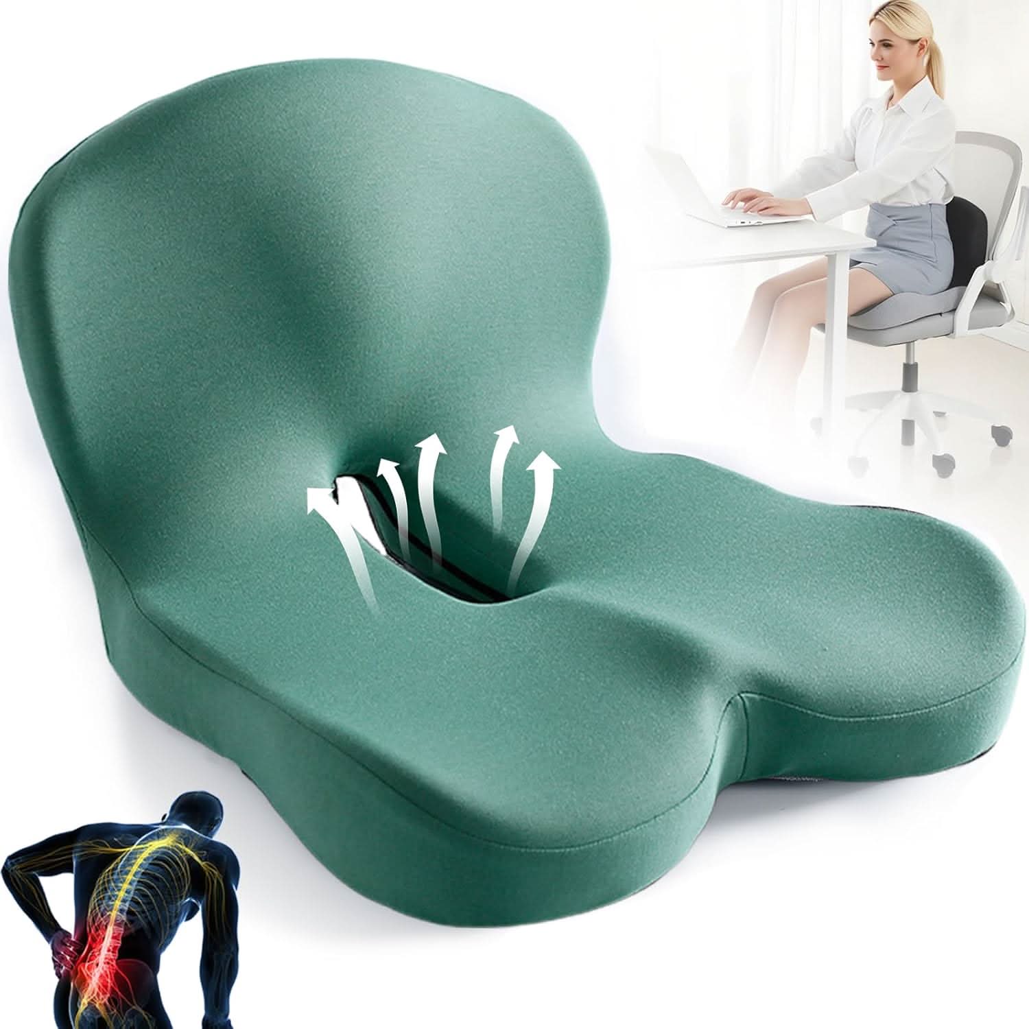 ERGOREST – Ergonomisches Lendenstützkissen für Bürostühle & Autos