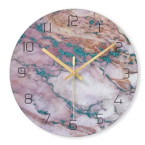 Olive - Elegante Wanduhr mit Marmor-Inspiration