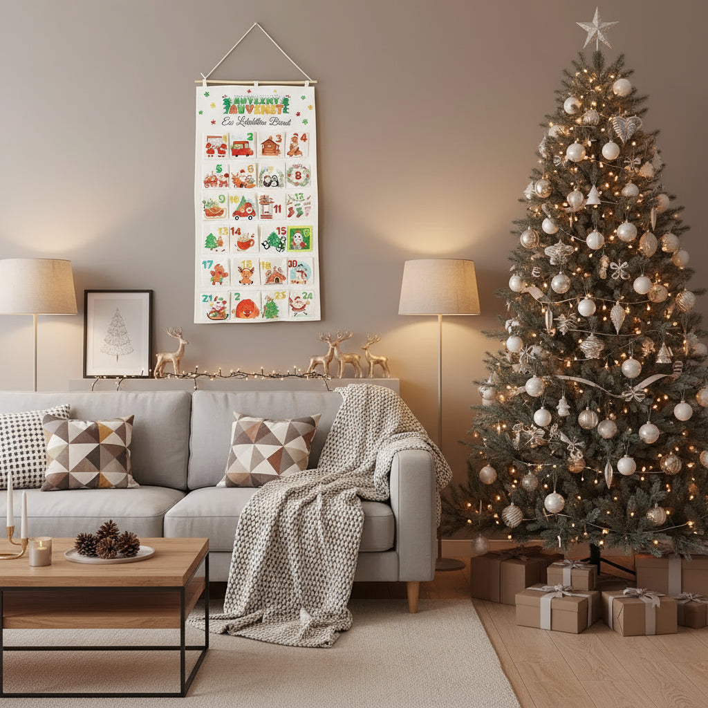 FESTICARFT – DIY-Adventskalender aus Stoff mit 24 Taschen für den Countdown bis Weihnachten 1