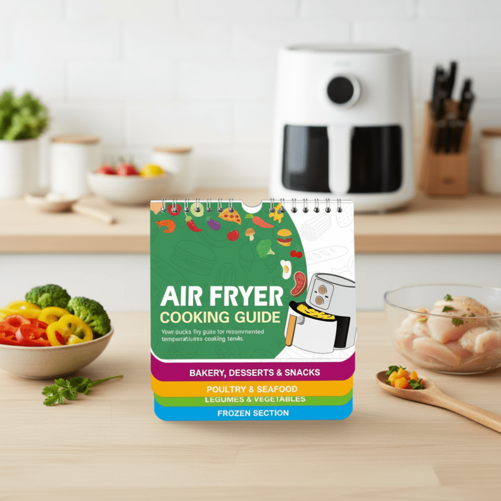 FLAVORFY – Kompakte magnetische Heißluftfritteuse – Essenszubereitungstabelle 0