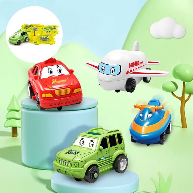 AutoPuzzle – Kreatives Rennstrecken-Puzzle mit Spielauto für Kinder