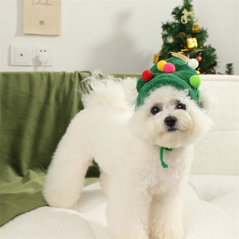 FURFEST – Weiche Weihnachtsmütze mit goldenem Rand für Hunde & Katzen 1