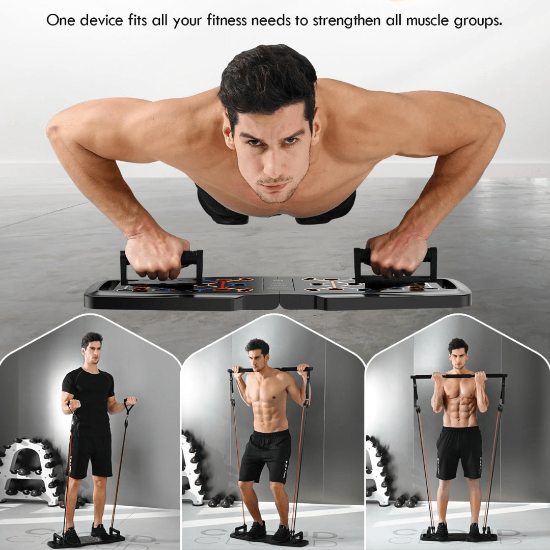 Fitflex – Komplettes Fitness-Set für zu Hause mit Widerstandsbändern & AB-Roller