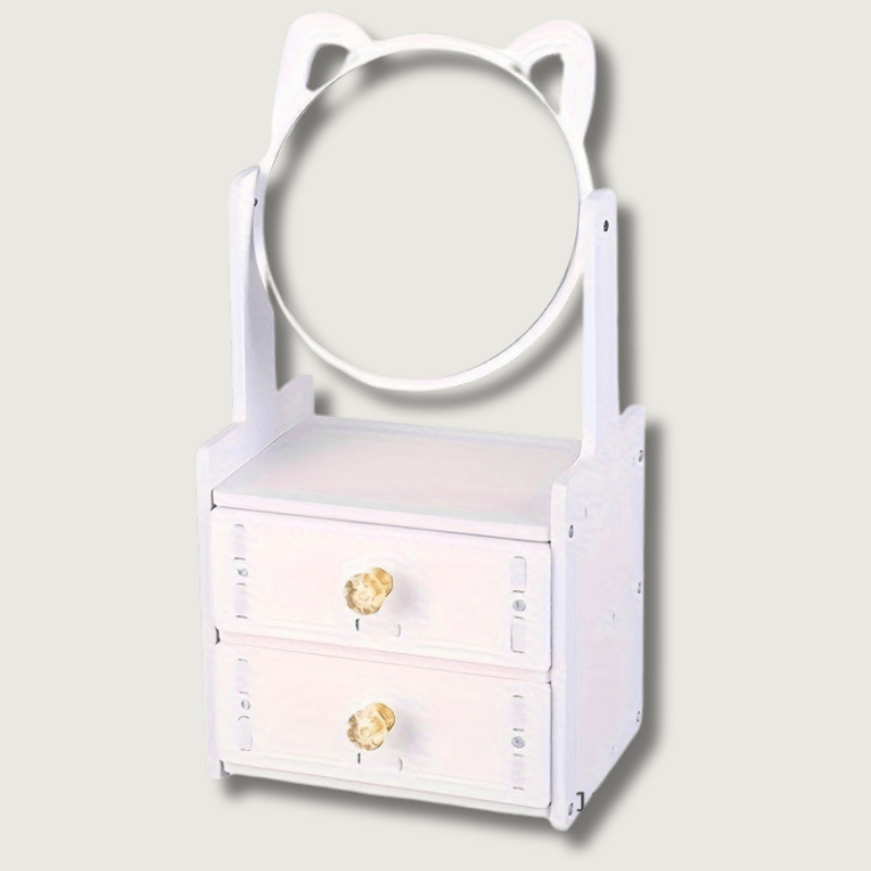 GLAMMIRROR – Schminkspiegel mit Stauraum und süßem Tischdesign 1