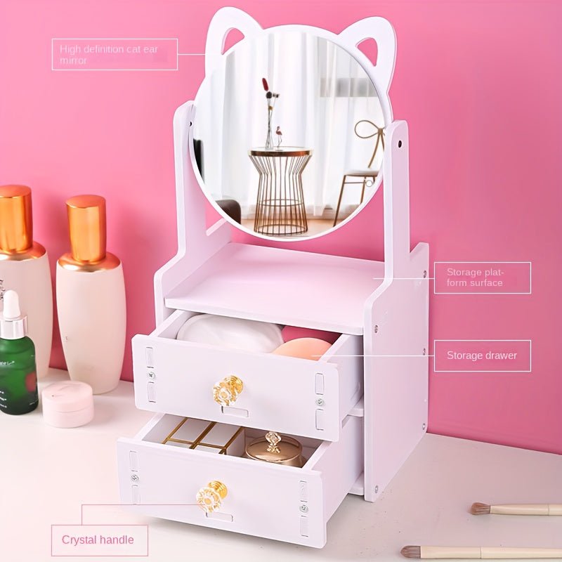 GLAMMIRROR – Schminkspiegel mit Stauraum und süßem Tischdesign 3