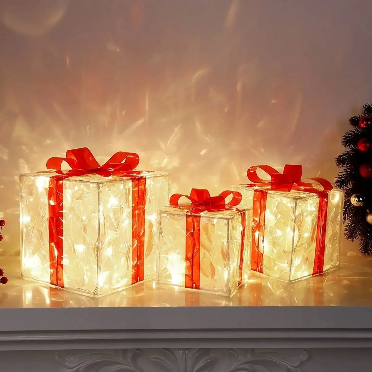 GLIMBOX – Beleuchtete Weihnachtsgeschenkbox mit 100 LED-Lichtern für die Weihnachtsdekoration 4