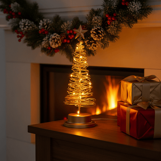 GLOWSPIRAL – LED-Weihnachtsbaum mit Sternspitze zur Weihnachtsdekoration (33 cm) 0