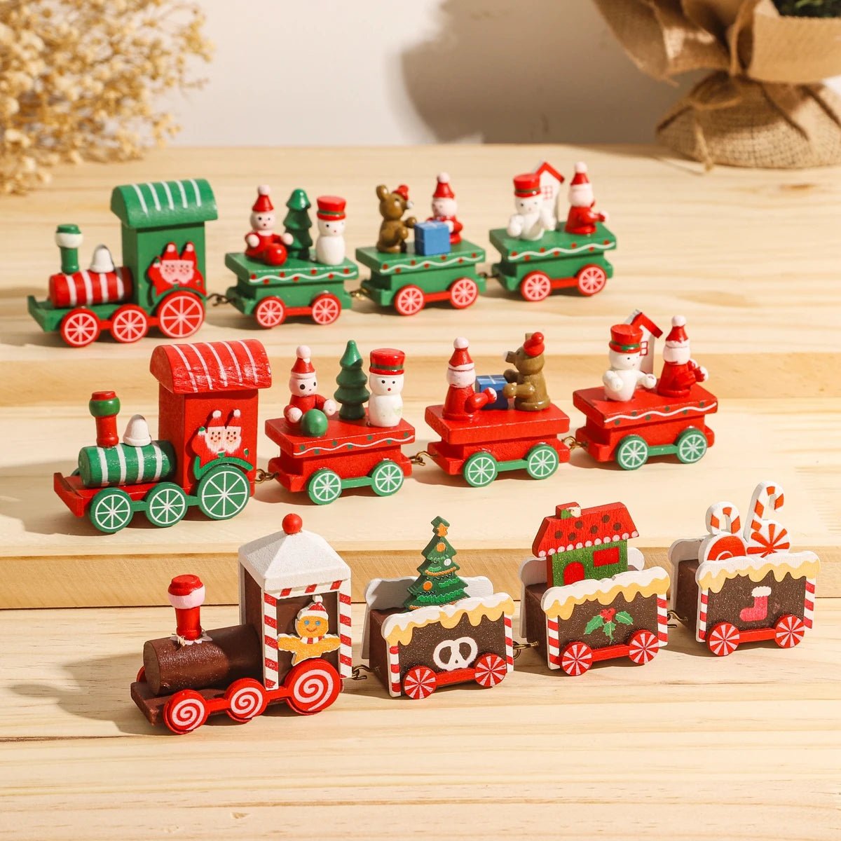 HOLITRAX – Festliche Zug-Weihnachtsdekoration aus Holz und Kunststoff 4