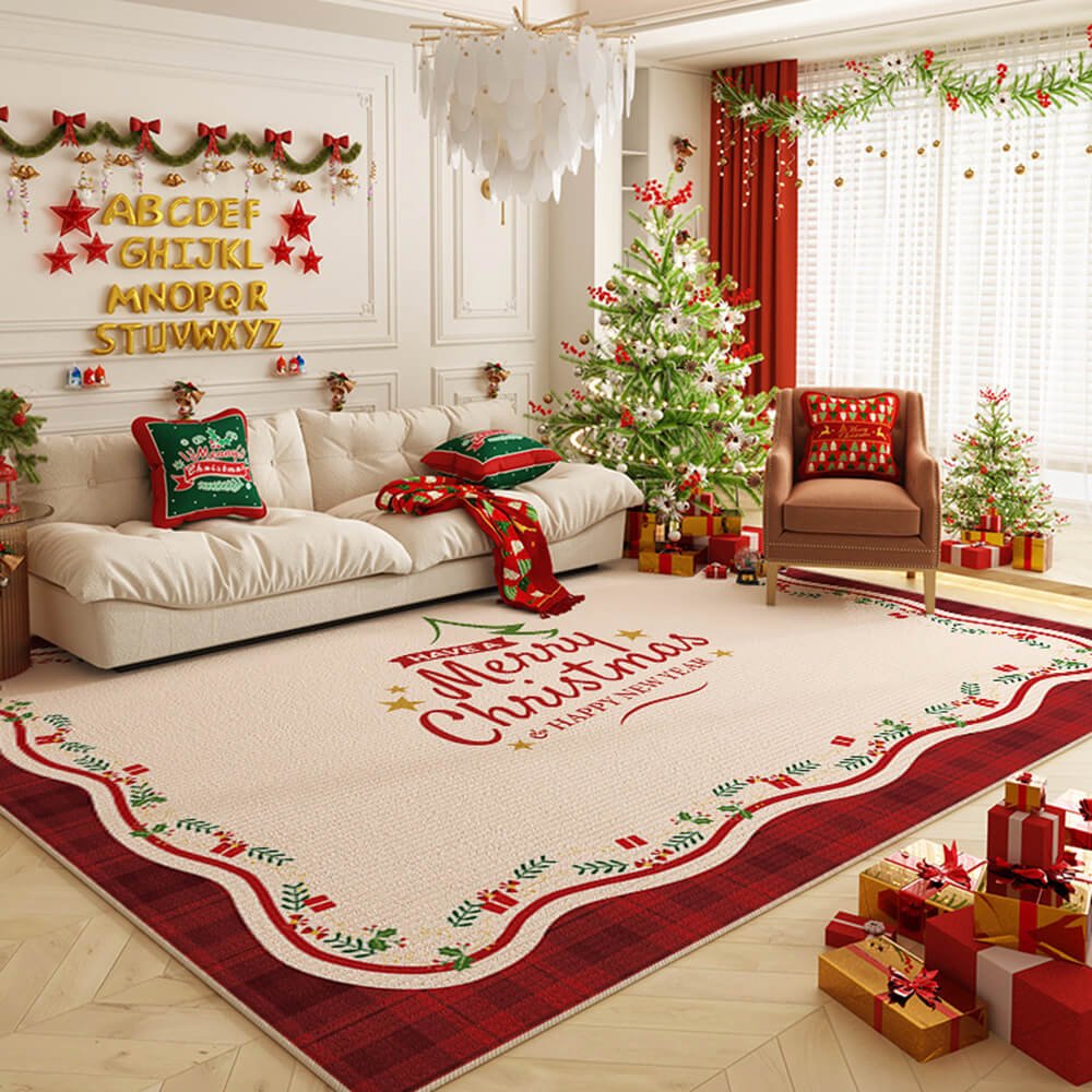 HOLLYHOME – Rutschfester, dekorativer Teppich für weihnachtliche Stimmung 0