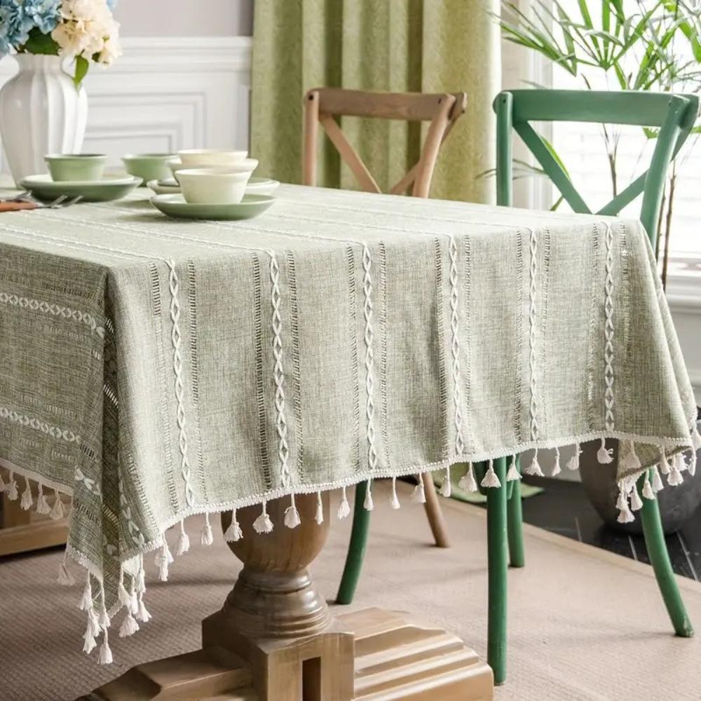 HOMMFER – Elegante Tischdecke aus Baumwolle und Leinen für stilvolles Essen 1