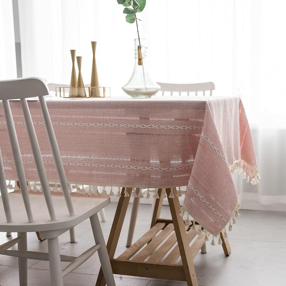 HOMMFER – Elegante Tischdecke aus Baumwolle und Leinen für stilvolles Essen 7