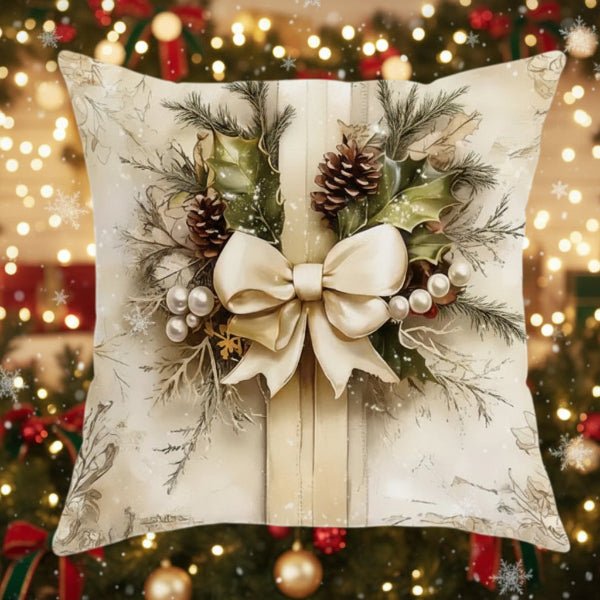 HollyPlush - Festliche Samtkissenbezüge mit Weihnachtsmotiven für Sofakissen 8