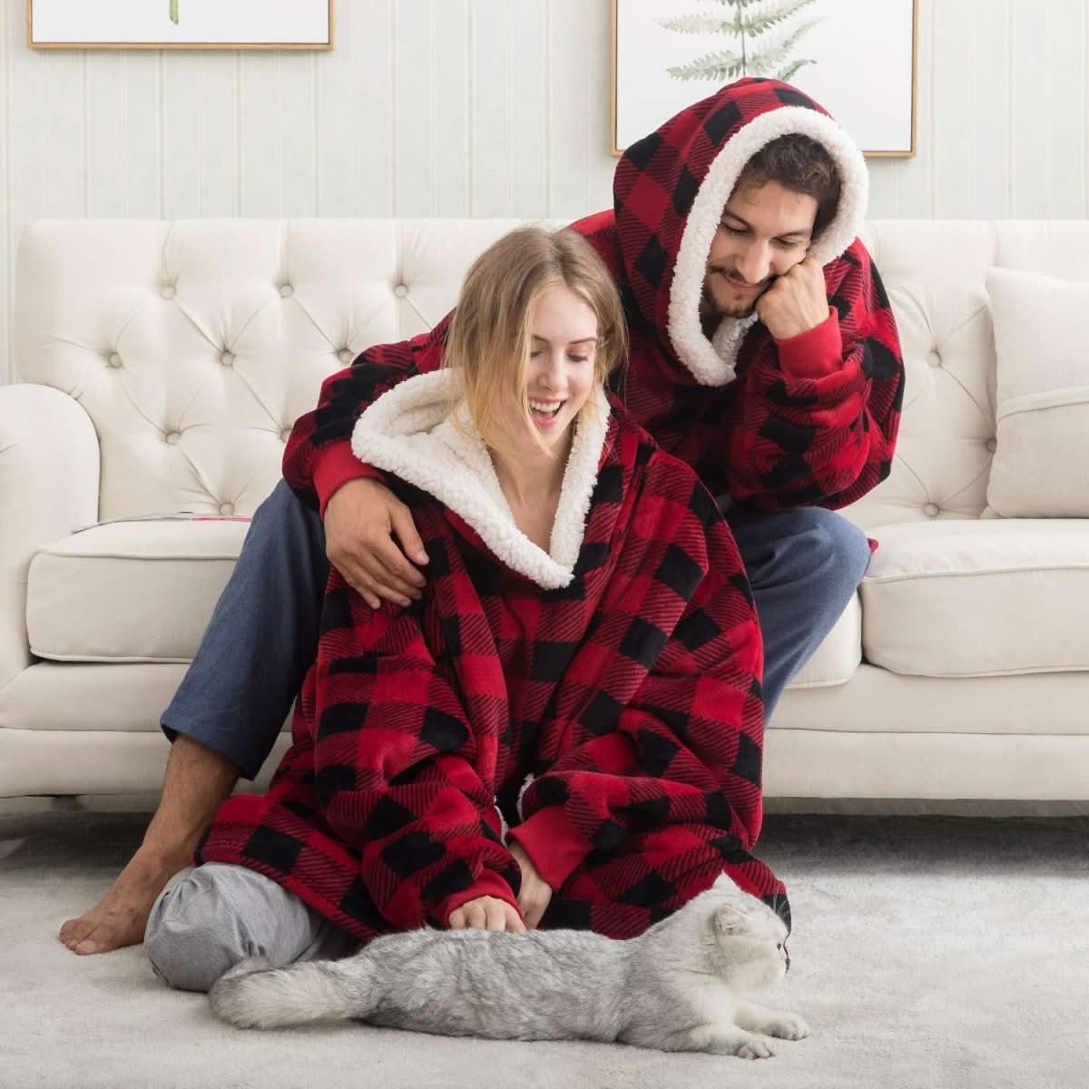 SNUGWEAR – Fleece Kapuzenpullover-Decke für Wärme & Komfort