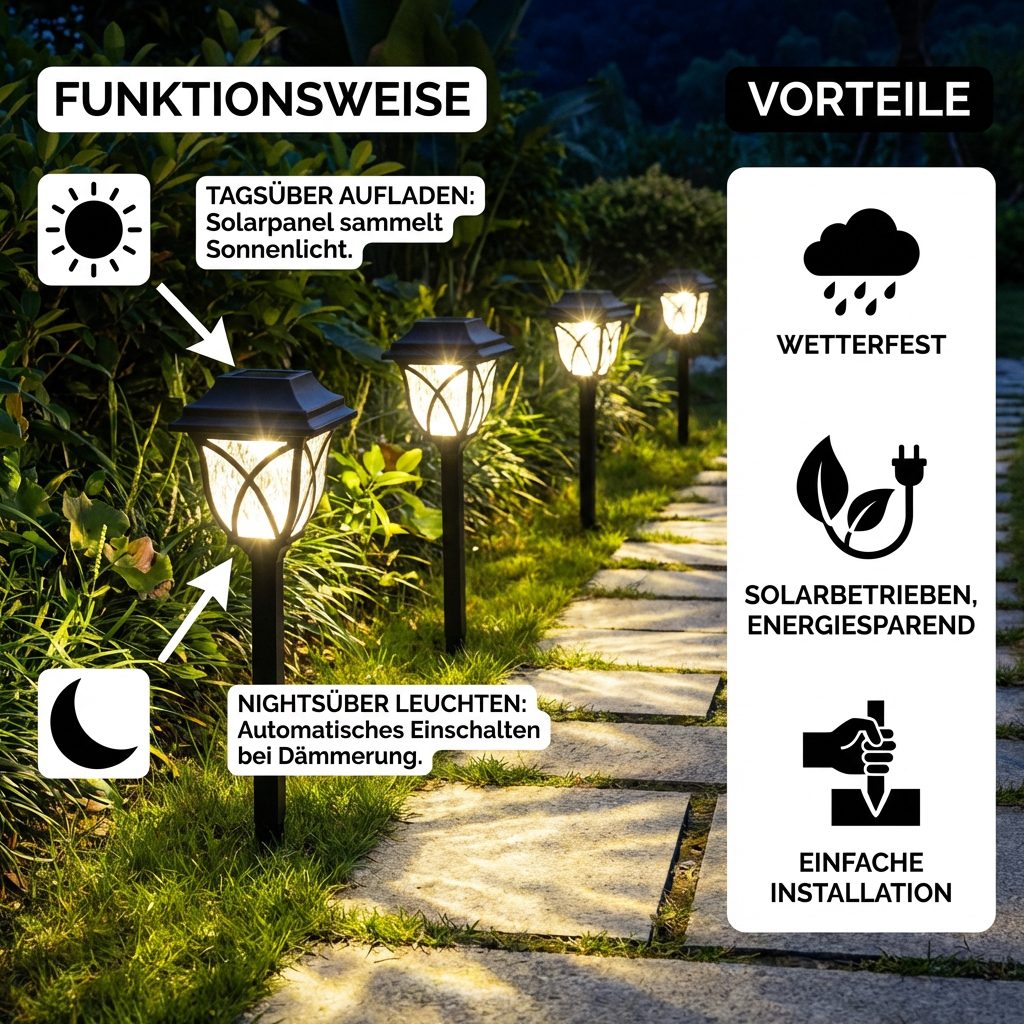 Solar LED Wegleuchten – Wetterfeste Gartenbeleuchtung für Außenbereiche