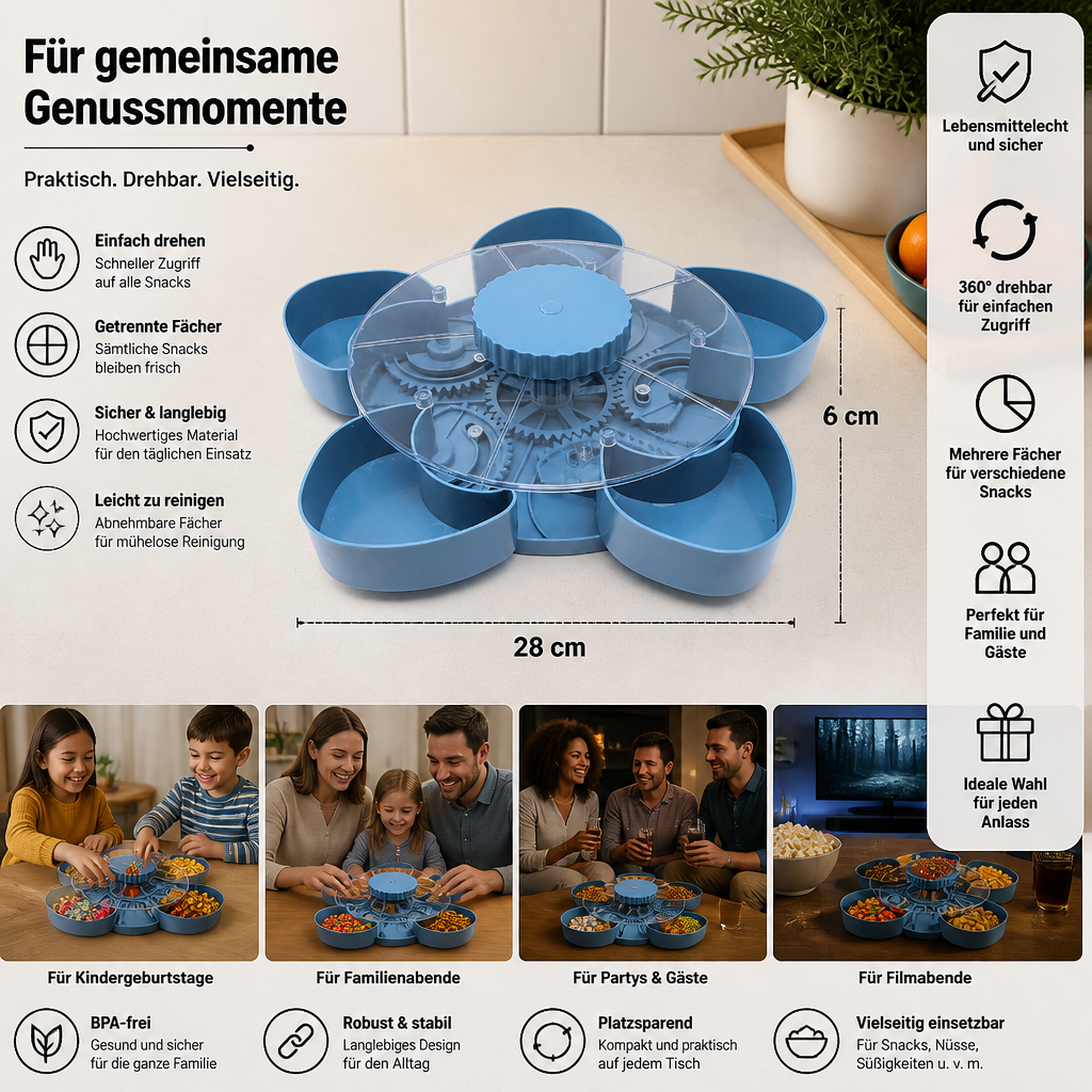 Drehbare Snack-Servierplatte