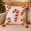 SWEETVELV – Festlicher Weihnachtskissenbezug Mit Zuckerstangenmotiv Und Weichem Samtstoff