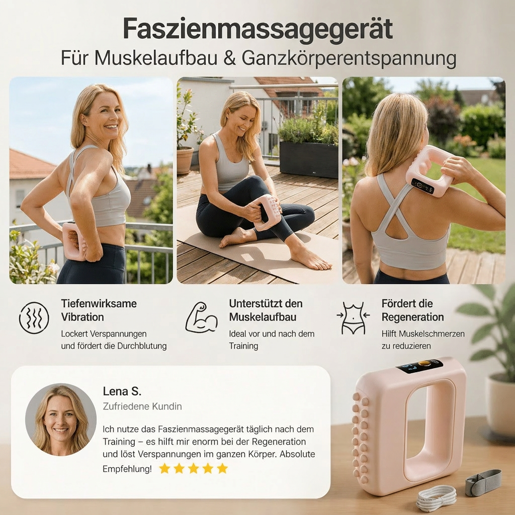 Faszienmassagegerät – Vibrationsgerät zum Muskelaufbau für Bauch, Taille und Ganzkörper