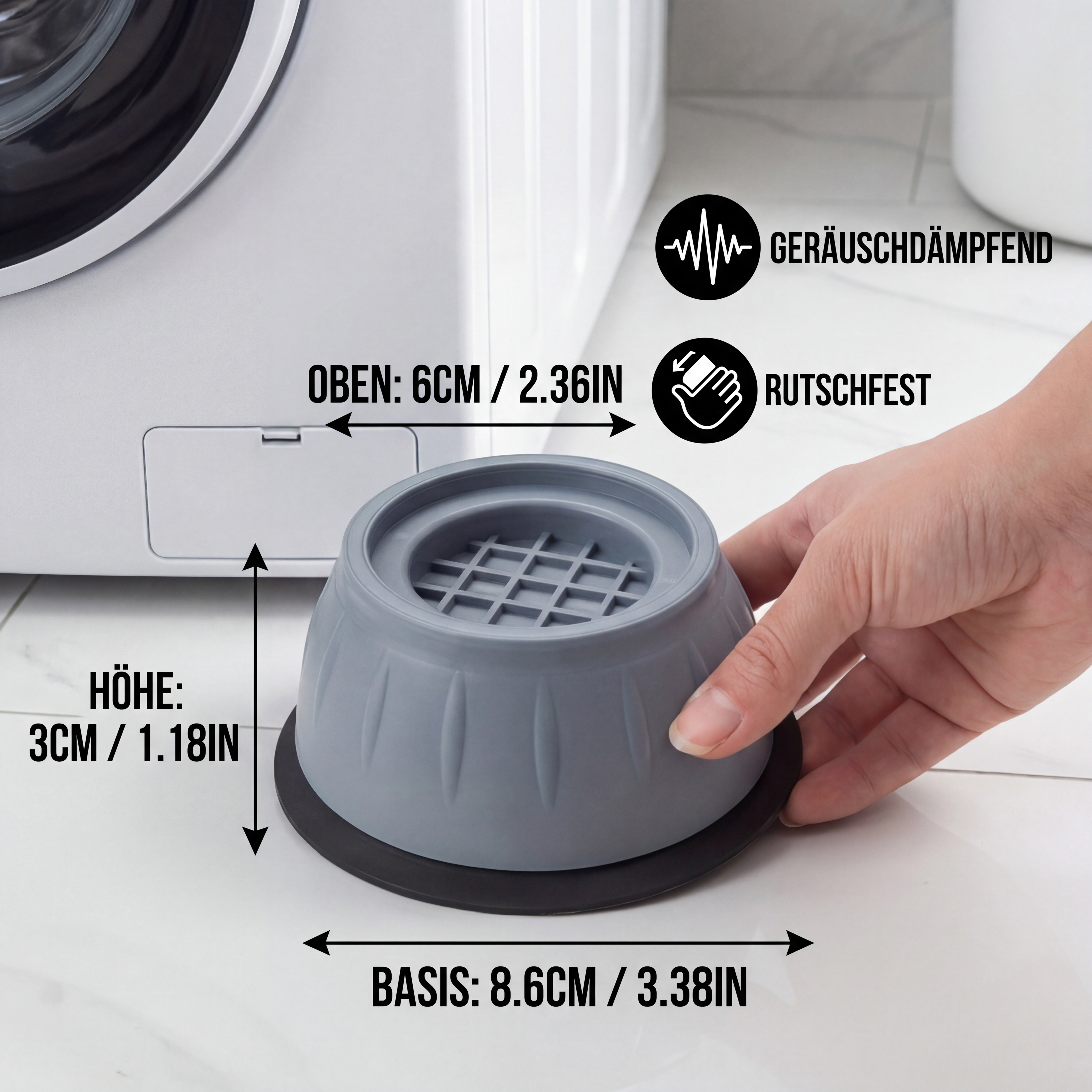 Anti-Vibrationspads für Waschmaschine – Rutschfest & Geräuschdämpfend