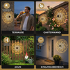 LED Solarleuchte im Mandala Design – Außenwandleuchte für Garten, Zaun & Terrasse