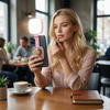 Magnetisches LED Selfie- & Beauty-Licht für Smartphones – Klappbar, tragbar mit Spiegel