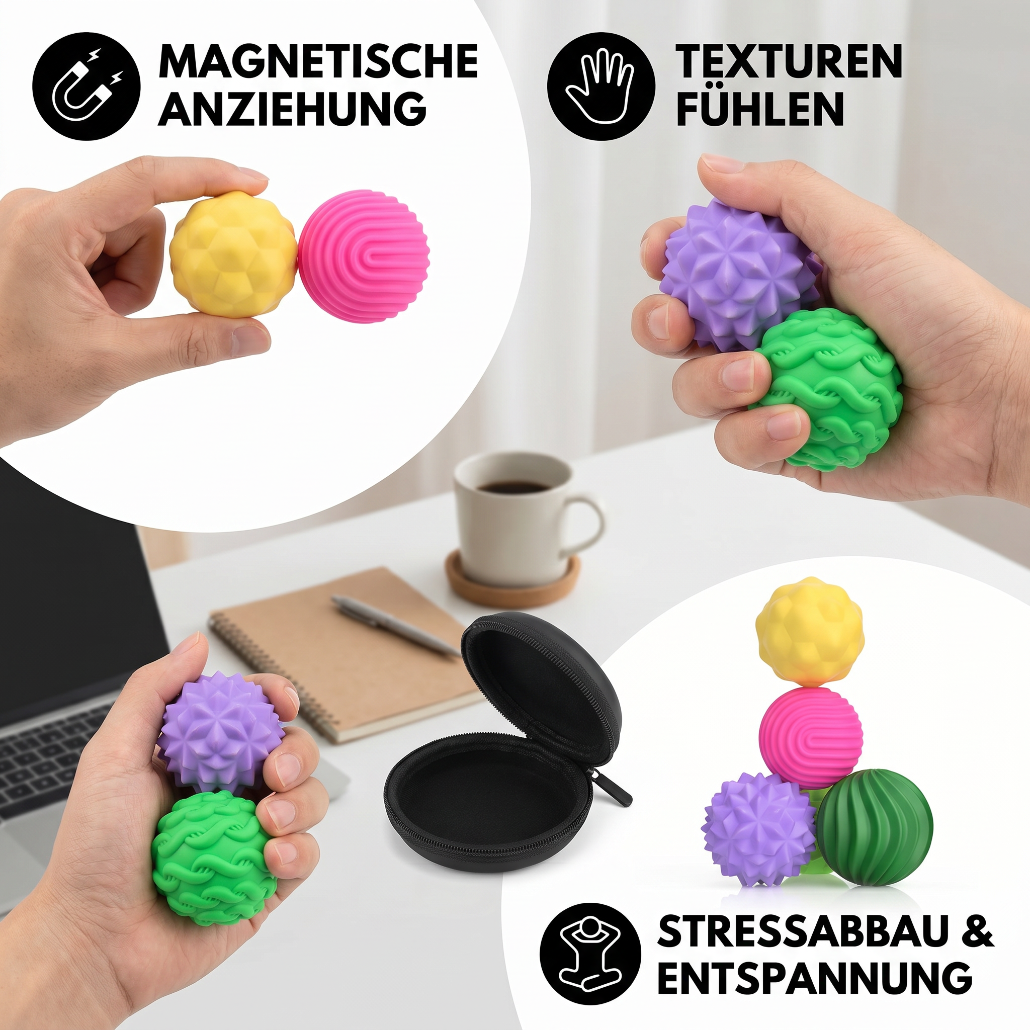 Magnetische Silikonkugeln – Sensorisches Beschäftigungsspielzeug für Stressabbau und Entspannung
