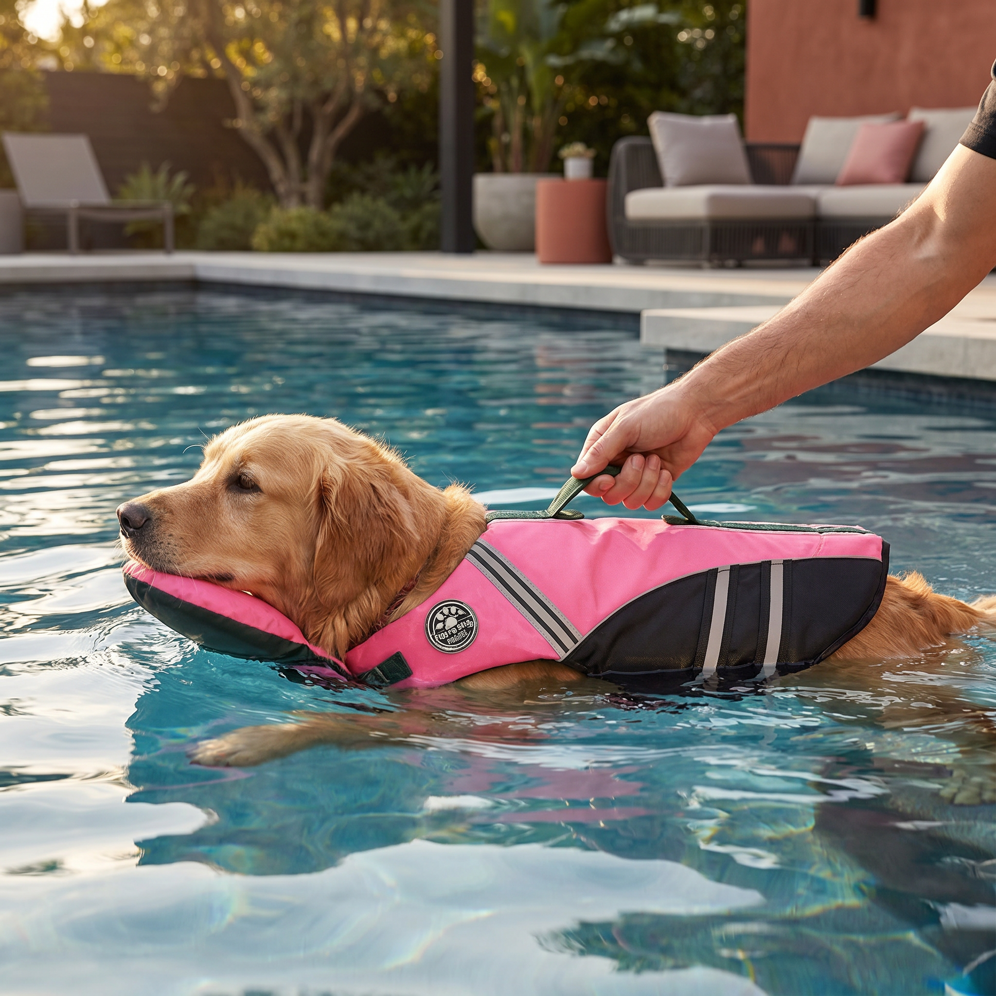 Sicherheits-Schwimmweste für Hunde mit Rettungsgriff