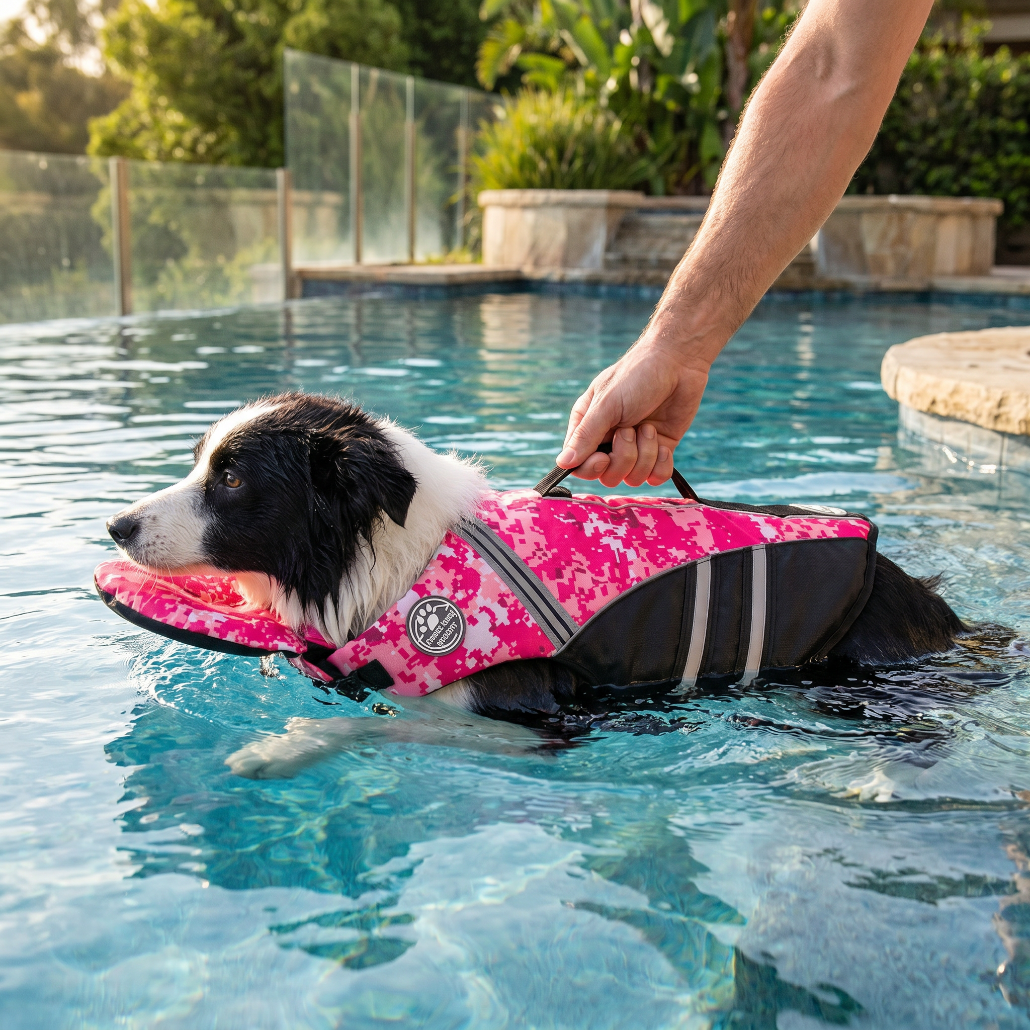 Sicherheits-Schwimmweste für Hunde mit Rettungsgriff
