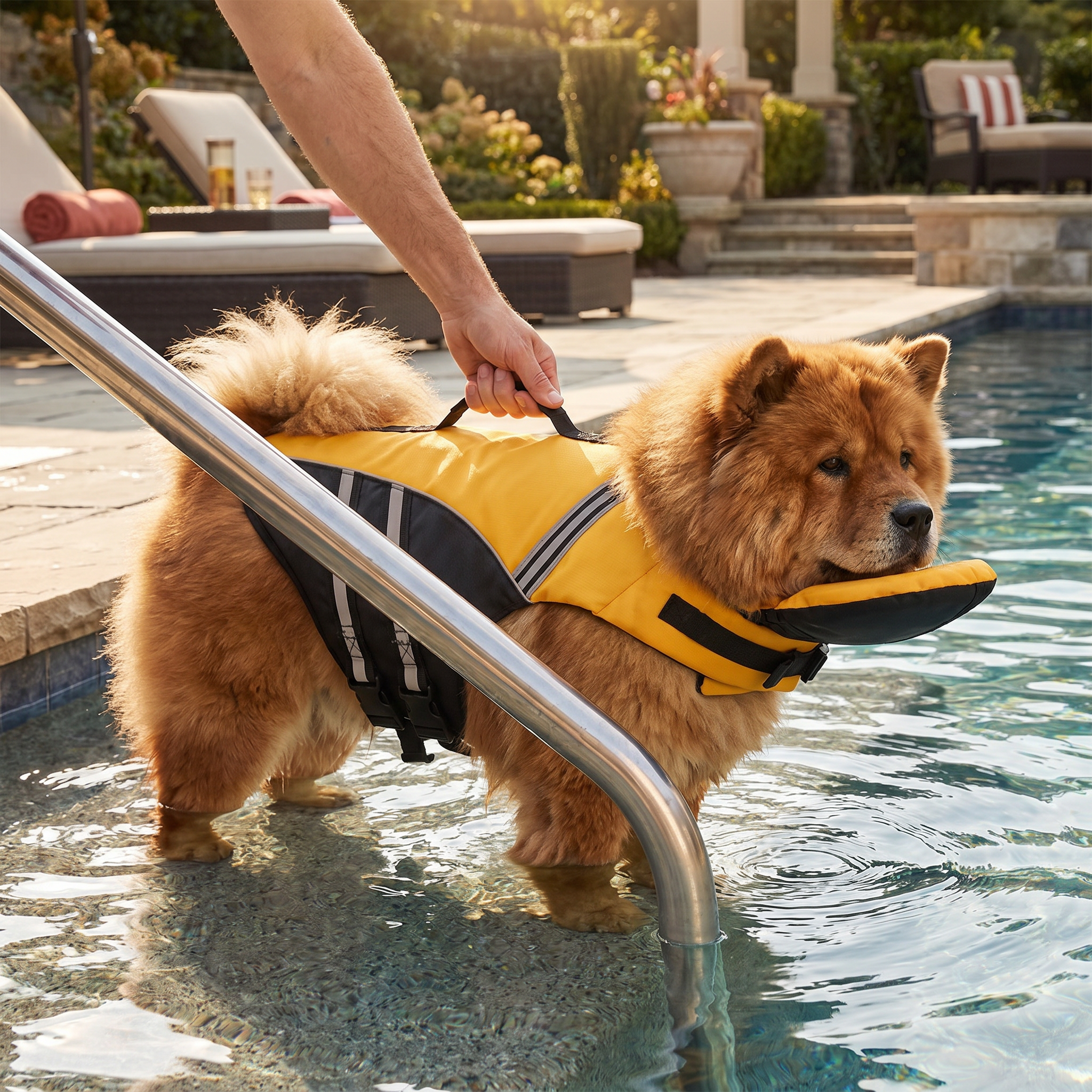 Sicherheits-Schwimmweste für Hunde mit Rettungsgriff