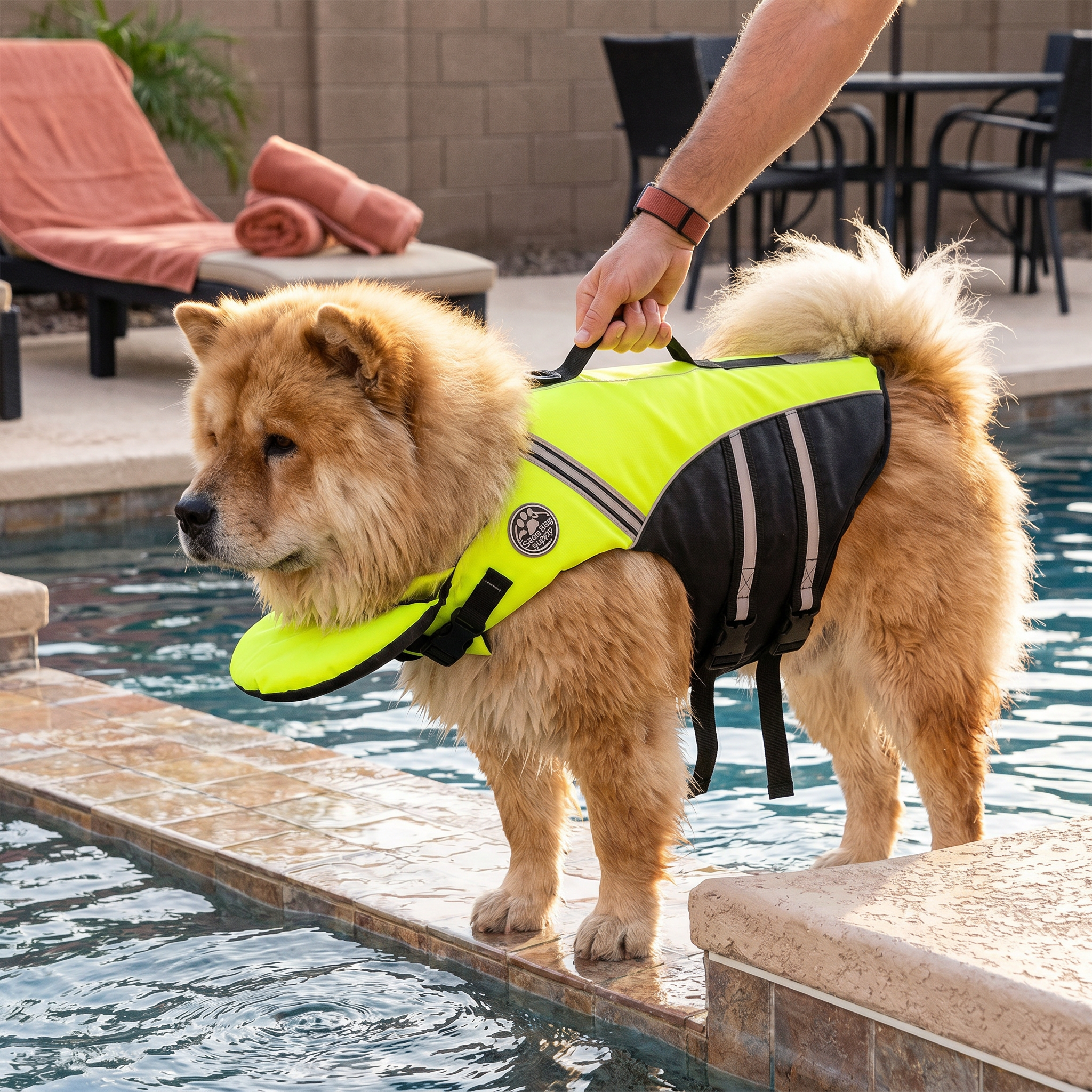 Sicherheits-Schwimmweste für Hunde mit Rettungsgriff