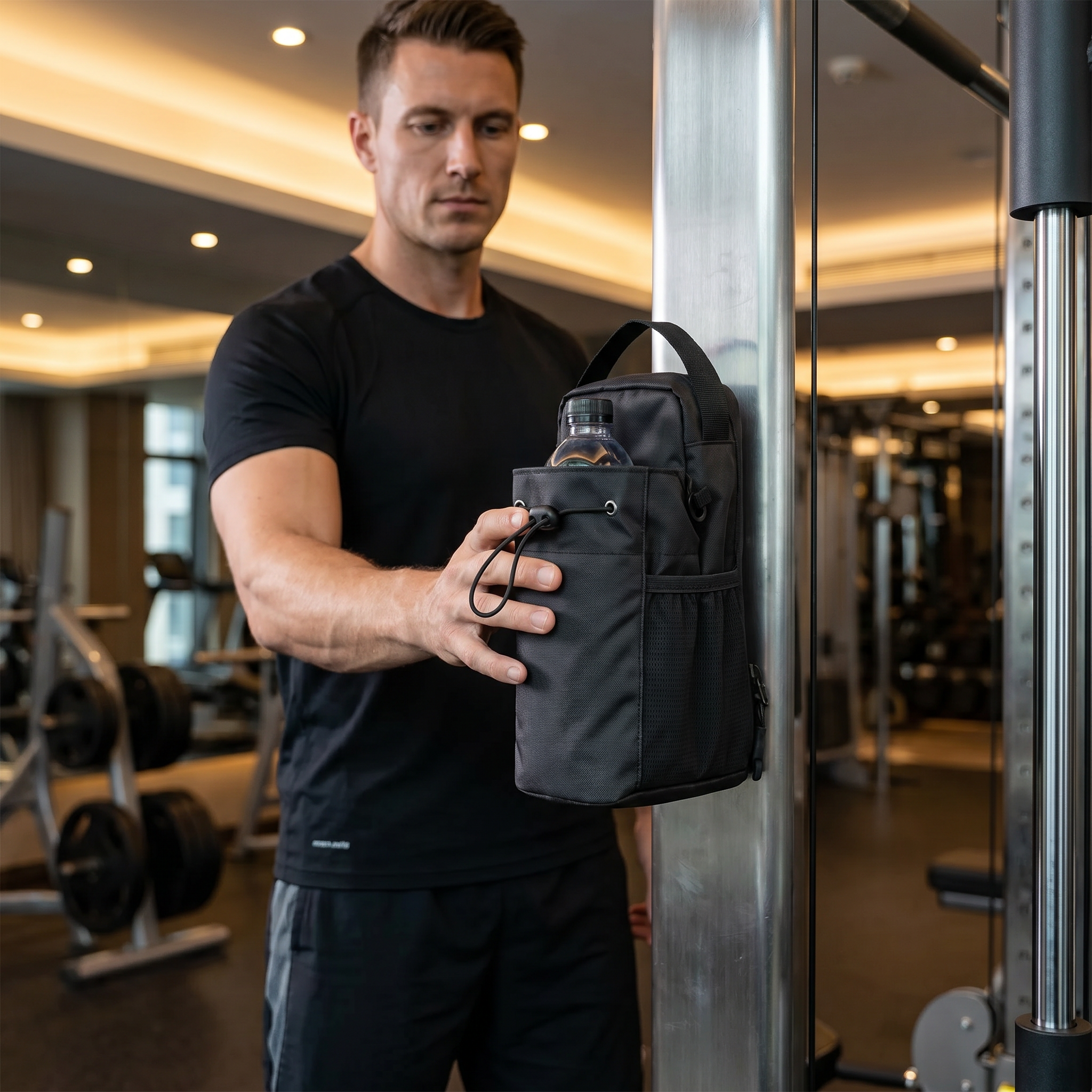 Magnetische Trinkflaschenhalter-Tasche mit starkem Halt für Fitness und Alltag