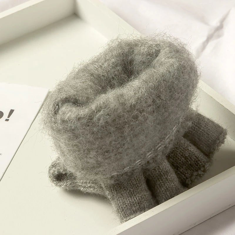 Kuschelige, gestrickte, fingerlose Handschuhe – Touchscreen-kompatibel – Warme Winterbekleidung 7