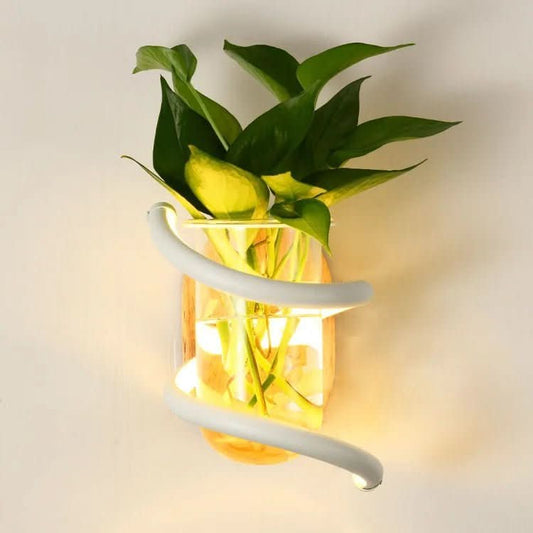 Blütenlicht – Leuchtdiode Wandvase Lampe Aus Holz & Aluminium Für Stilvolle Außenbereiche