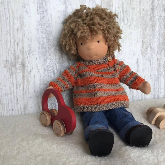 LULLABLY – Handgefertigte Waldorfpuppe aus reiner Baumwolle mit 30 cm großem, weichem Körper für Kinder 0