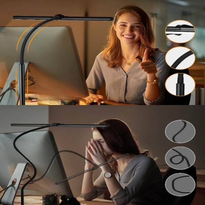 LUMIFLEX – Verstellbare LED-Schreibtischlampe mit 25 Beleuchtungsmodi und Klemme 2