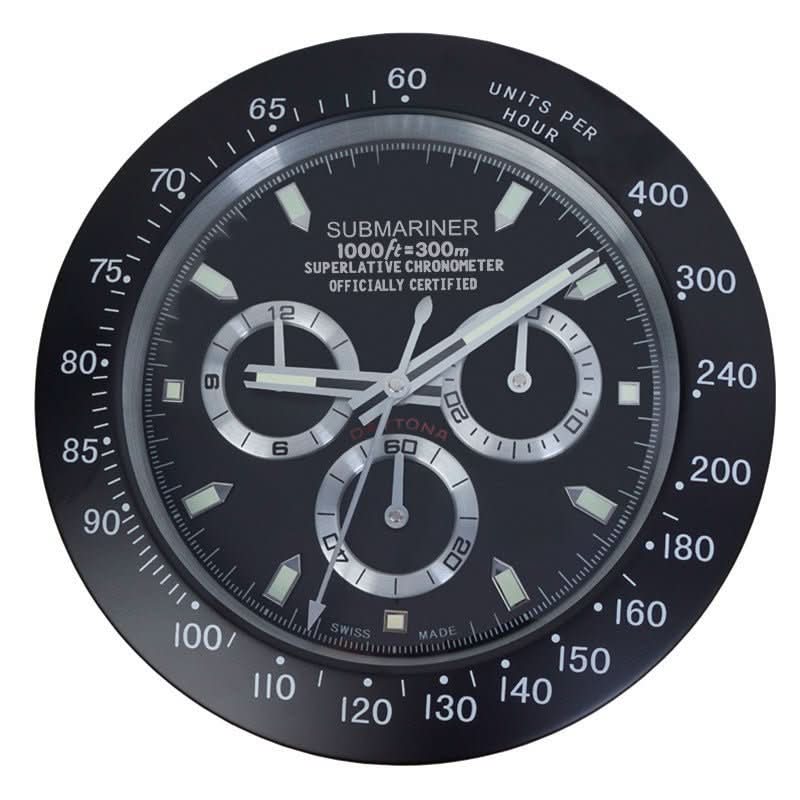 LUMINEX – Silent Stainless Steel Wall Clock with Glowing Hands 12