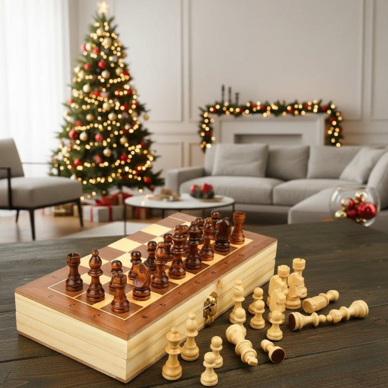 MINDORIS – Elegantes magnetisches Schachset aus Holz mit 39 cm großem Klappbrett 0