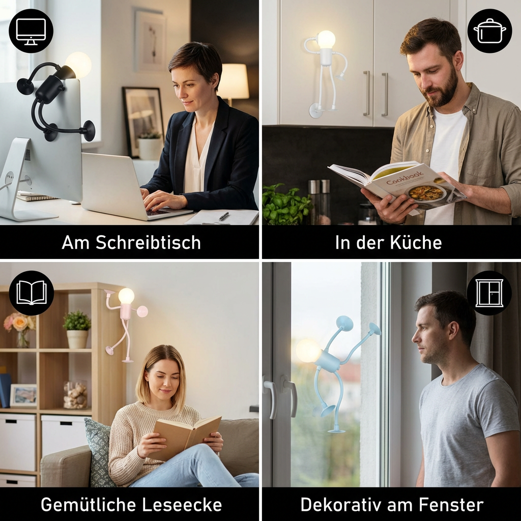 LED Lampe mit Saugnapf – Austauschbares und verspieltes Design für Dekoration