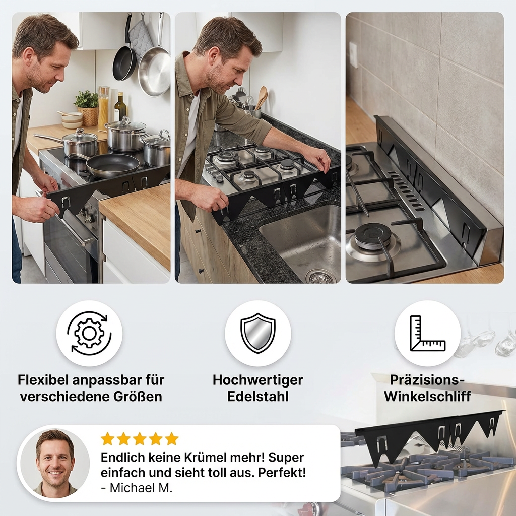 Erweiterbare Herdspaltabdeckung – Verstellbare Abdeckung für Küchenarbeitsplatten
