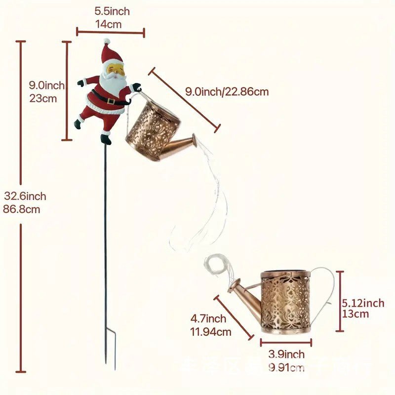 NOELFLOW – Solarlaterne in Form einer Weihnachtsmann-Gießkanne für eine warme Weihnachtsstimmung im Garten 8