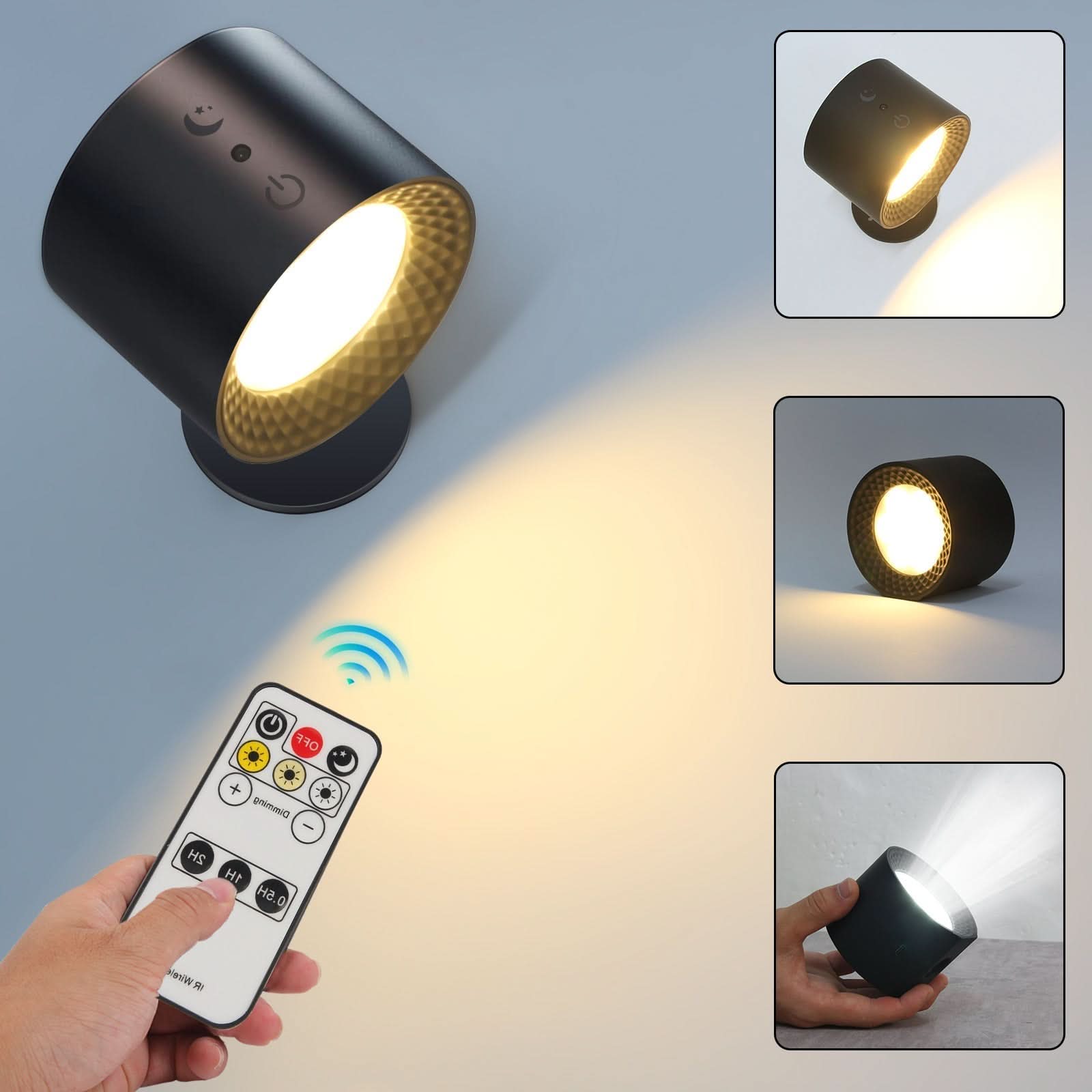LumiSpin LED Wandlampe – Dimmbar & 360° drehbar für jedes Zuhause-1