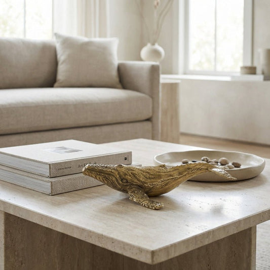Oceanic Elegance - Handgefertigte Wal-Skulptur aus Messing für stilvolle Akzente 0