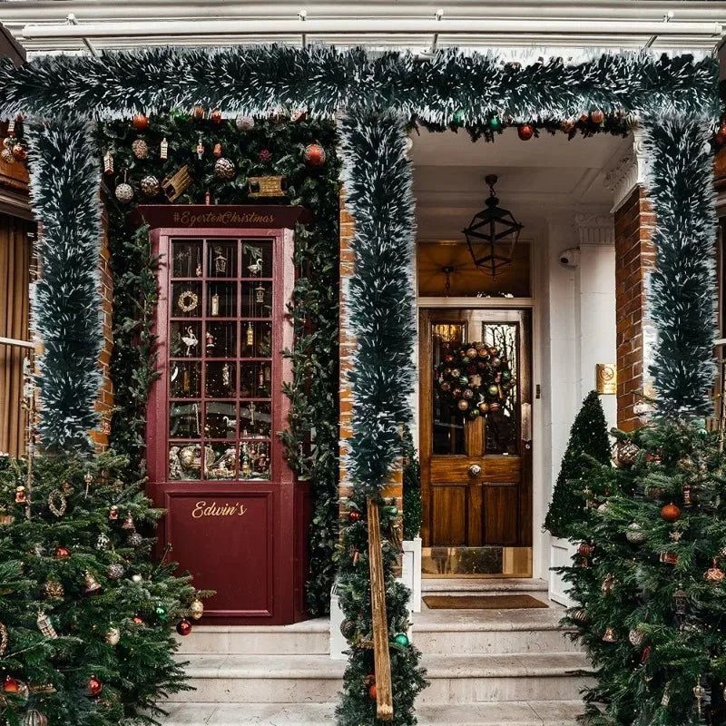 PINEWRAP – Hochwertiges grünes Weihnachtsdekoband für Kränze und Baumschmuck 3